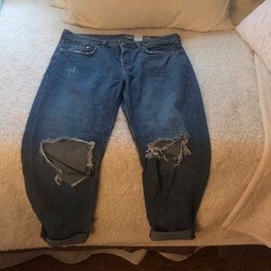 Mid Wash Distressed Boyfriend Jean